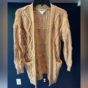 Time and Tru Tan Cable Knit Cardigan
